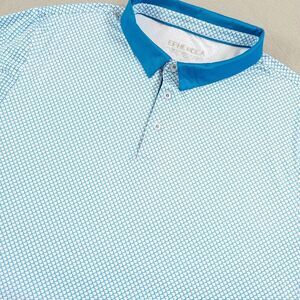 Ephemoca Men's 2XL XXL Blue Shell‎ Squigly Printed Performance Golf Polo